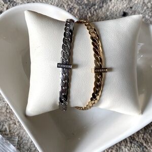 Cuban bracelet with cz diamond accents